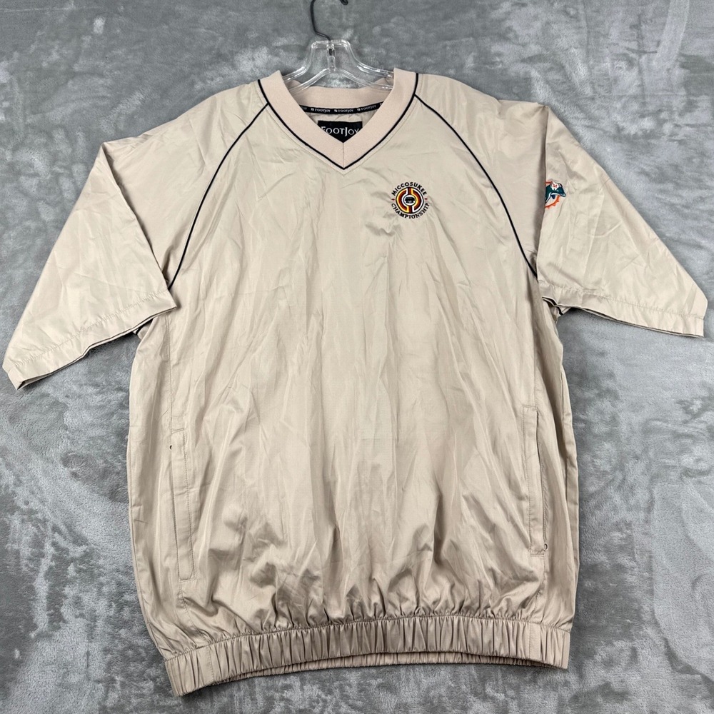 FootJoy Miccosukee Championship Miami Dolphins Windshirt Beige Mens XL